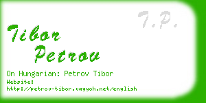 tibor petrov business card